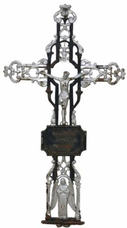 Appraisal: French cast iron cross th c in a later parcel