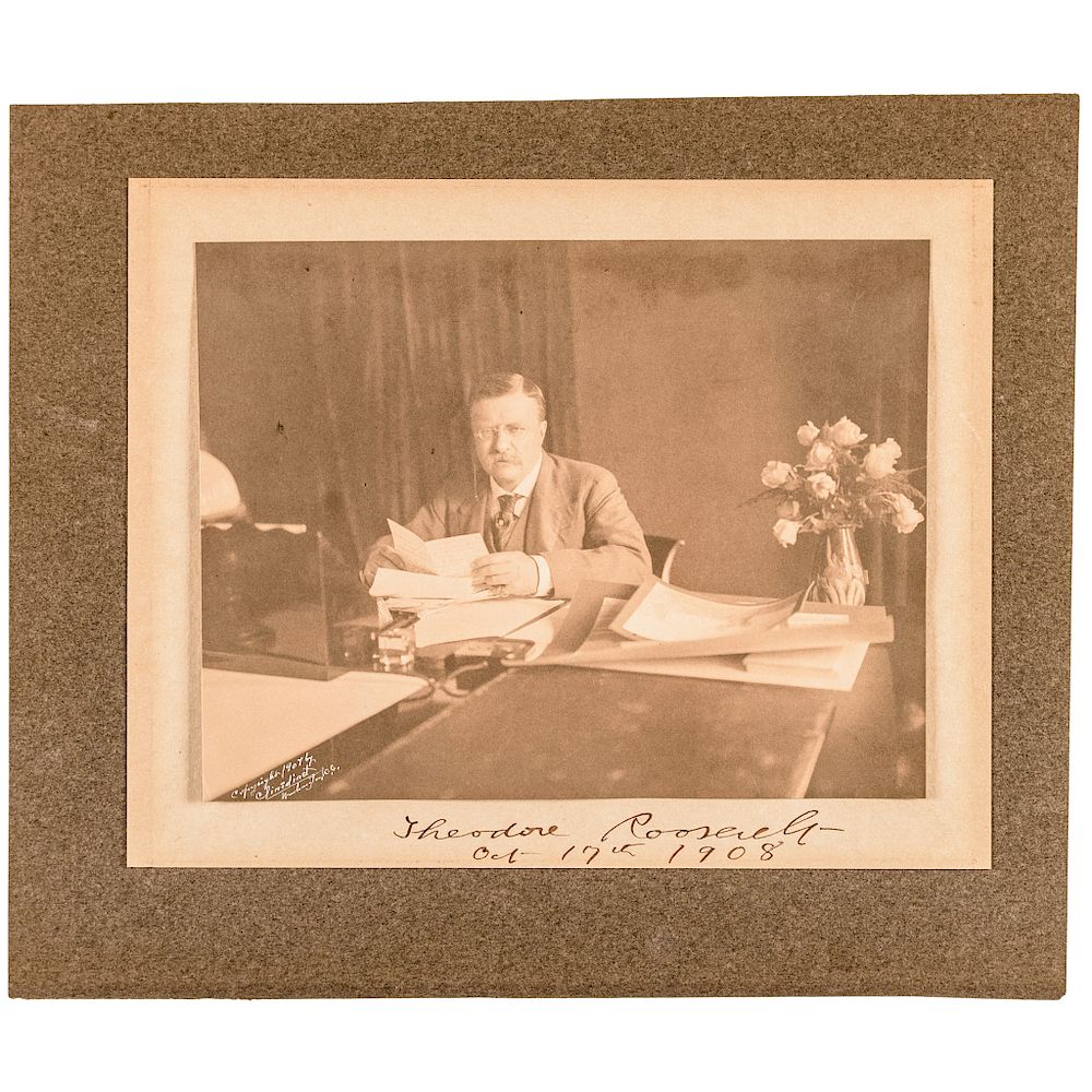 Appraisal: Outstanding THEODORE ROOSEVELT Photograph Signed as President Autographs Photograph Signed