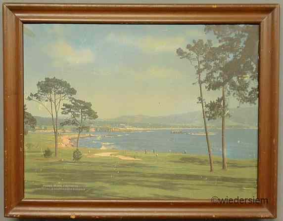 Appraisal: Early framed print Pebble Beach California Compliments of Union Pacific