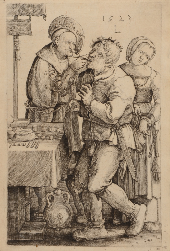 Appraisal: ENGRAVING AFTER VAN LEYDEN THE DENTIST On laid paper ''