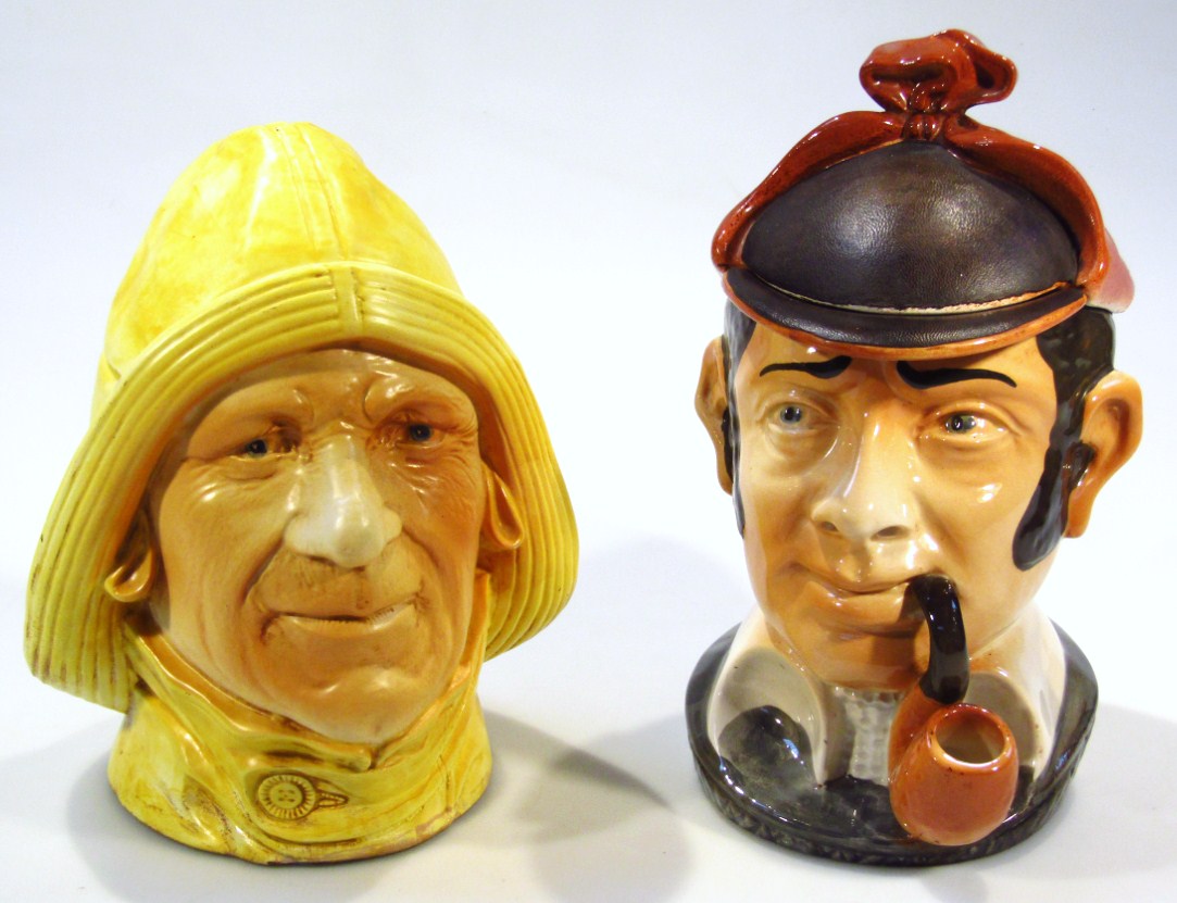 Appraisal: A thC Sherlock Holmes pottery tobacco jar with cover cm