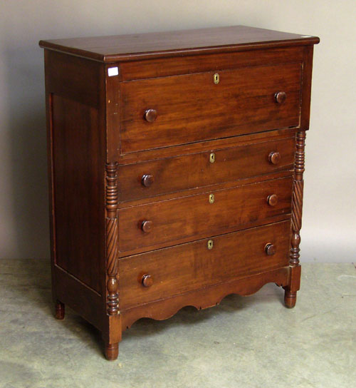 Appraisal: Sheraton cherry chest of drawers th c h w