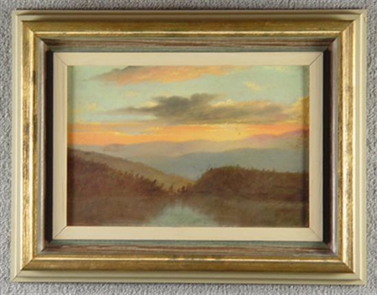 Appraisal: Oil on Board Signed lower left R Lambdin Sunset over