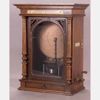 Appraisal: An Upright Coin Operated Polyphon Disc Music Box with Twenty-Six