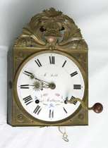 Appraisal: Comtoise Wall Clock French circa Enamel dial with Roman numerals