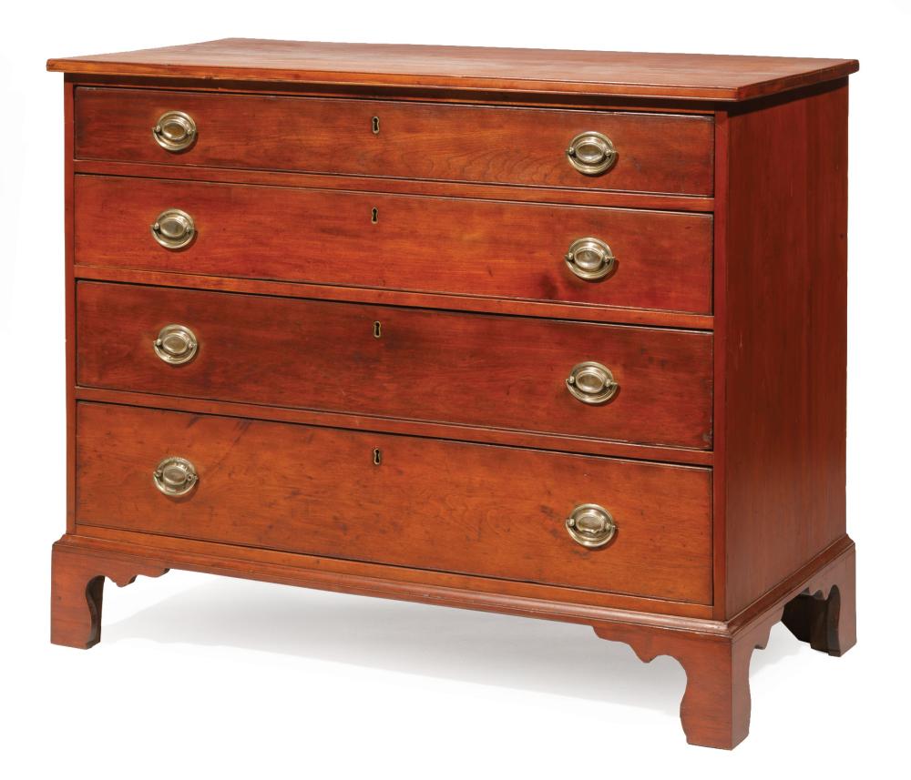 Appraisal: American Chippendale Cherrywood Chest of Drawers early th c beaded