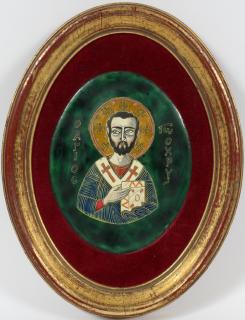 Appraisal: ENAMEL ICON GREEK TH C ENAMEL ICON GREEK TH C