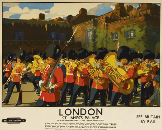 Appraisal: CLARK Christopher PRI LONDON St James Palace British Railways lithograph