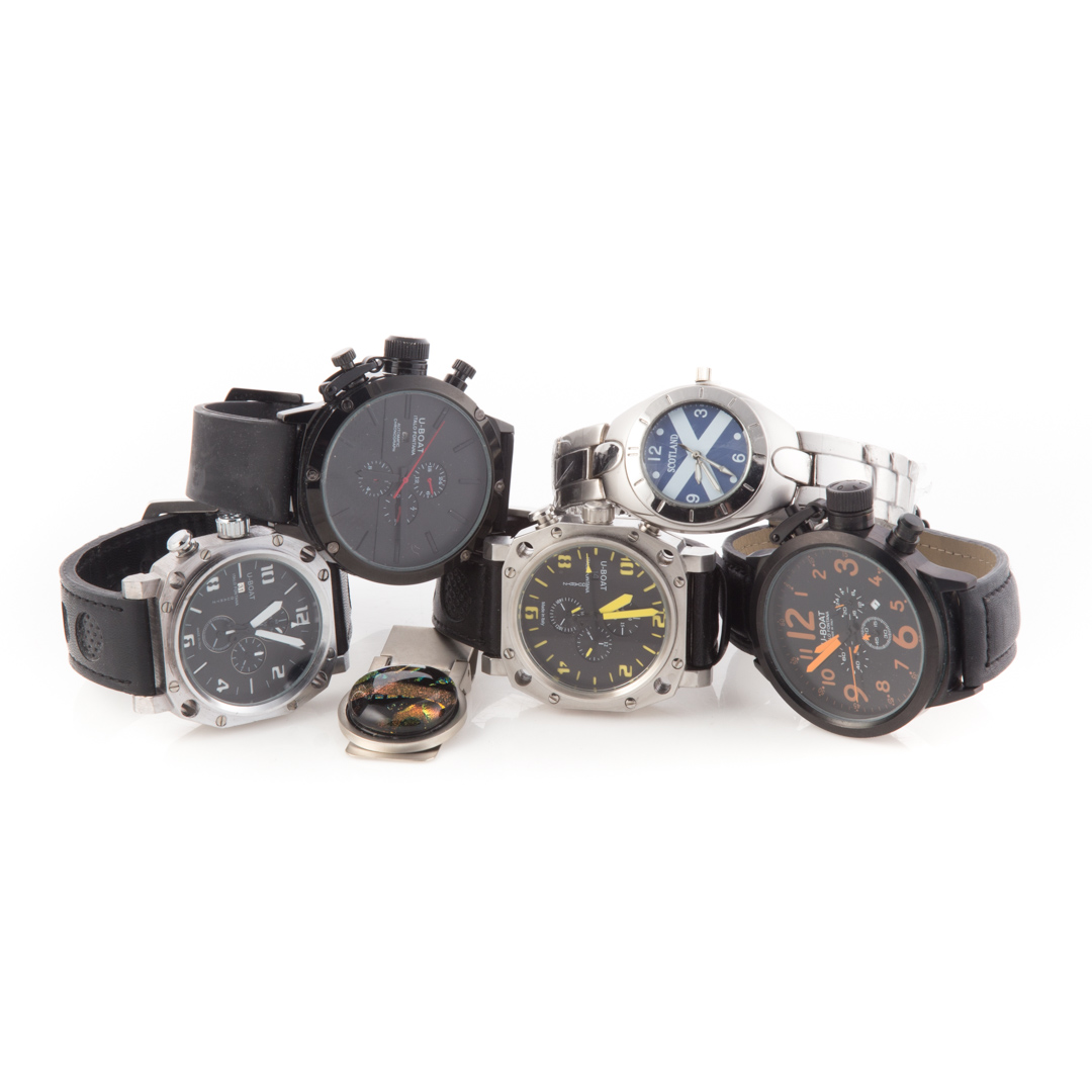 Appraisal: An Assortment of Gentlemen's U-Boat Watches Four U-Boat sport watches