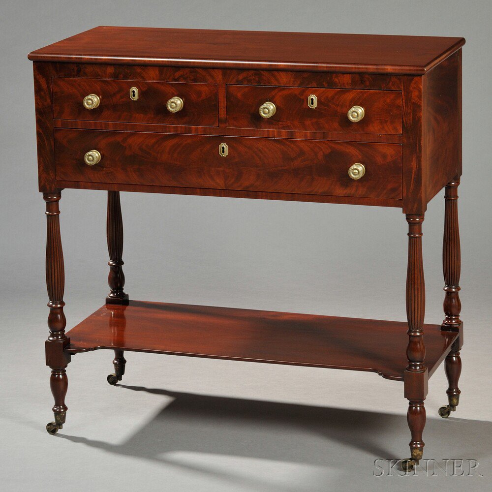 Appraisal: Federal Carved Mahogany and Mahogany Veneer Server New York c