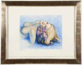 Appraisal: Olivia de Berardinis ''Orchid'' reclining nude woman signed lower left