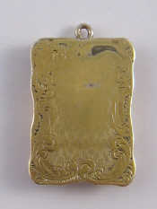 Appraisal: A small silver gilt vinaigrette with suspension loop and French