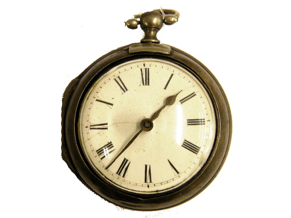 Appraisal: Early George III silver pair cased fusee verge pocket watch