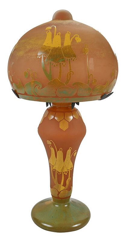 Appraisal: Schneider Attributed Cameo Art Glass Table Lamp attributed to Schneider