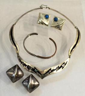 Appraisal: Vintage Mexican Sterling Jewelry Articles Sterling silver all marked Mexico