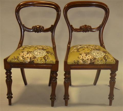 Appraisal: PAIR OF VICTORIAN MAHOGANY BALLOON BACK CHAIRS h w d