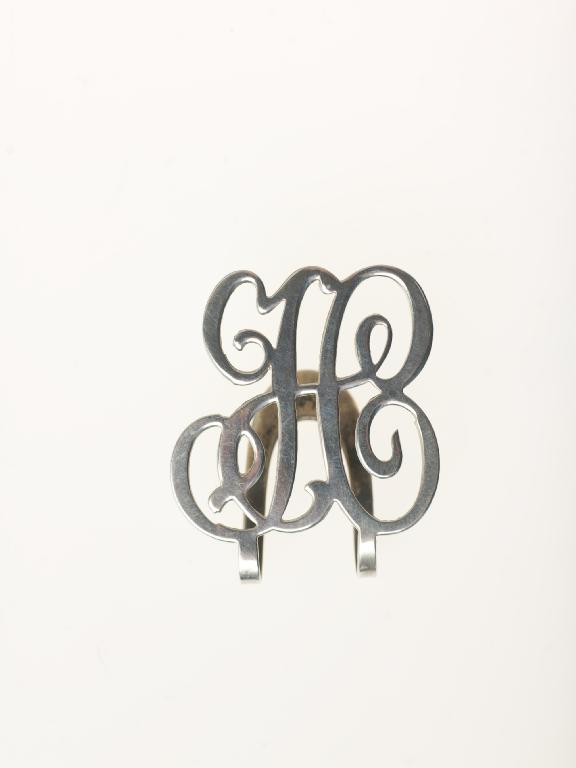 Appraisal: STERLING SILVER MONOGRAM NAPKIN HOLDER -