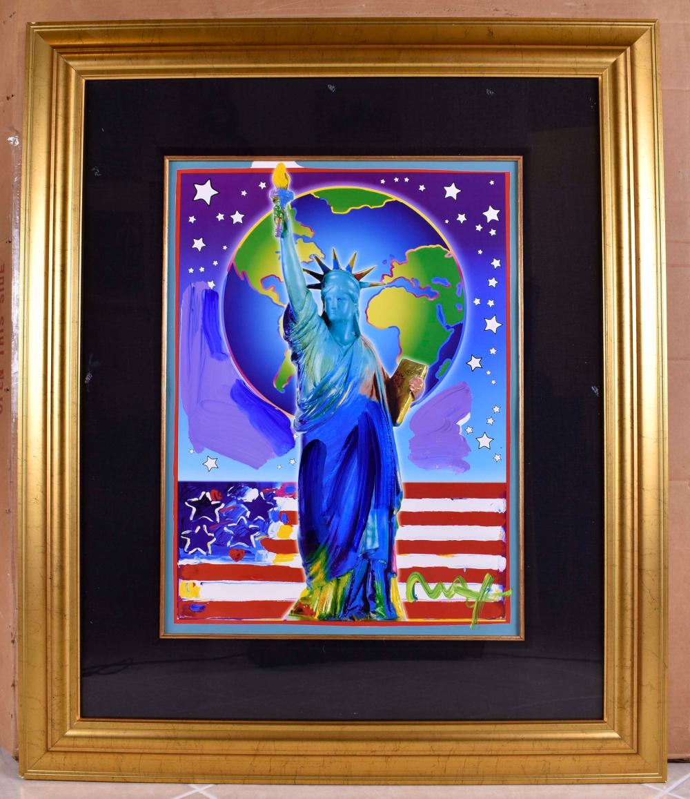 Appraisal: PETER MAX MIXED MEDIA PEACE ON EARTH IISigned Max Hand