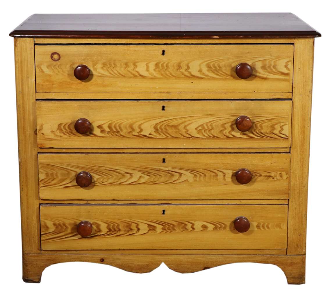 Appraisal: COTTAGE PINE DRESSER th c four drawer cottage pine dresser