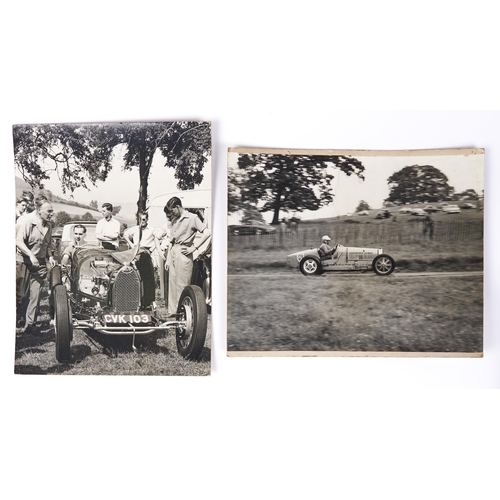 Appraisal: Motor Sport Two mounted photographs of Bugatti Type cars vintage