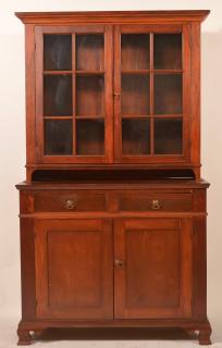 Appraisal: Federal Style Mixed Wood Two Part Dutch Cupboard - h