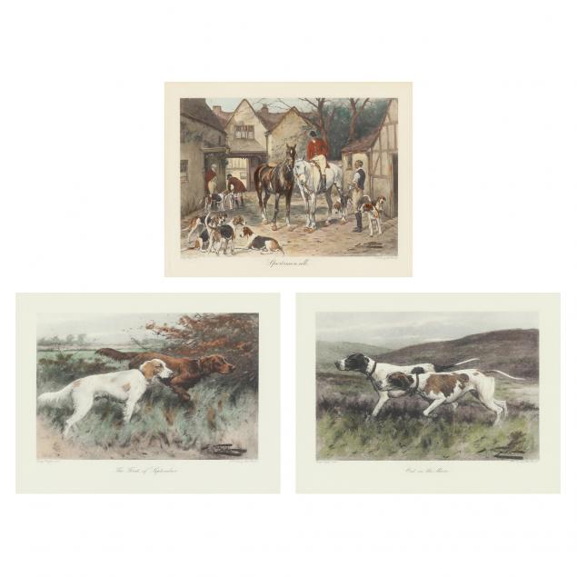 Appraisal: AFTER GEORGE WRIGHT BRITISH - THREE FOX HUNTING PRINTS Each