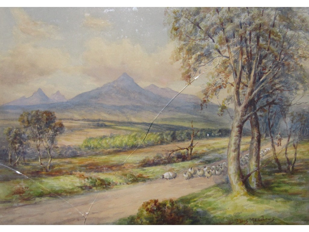 Appraisal: CHRIS MEADOWS Watercolour Highland landscape signed