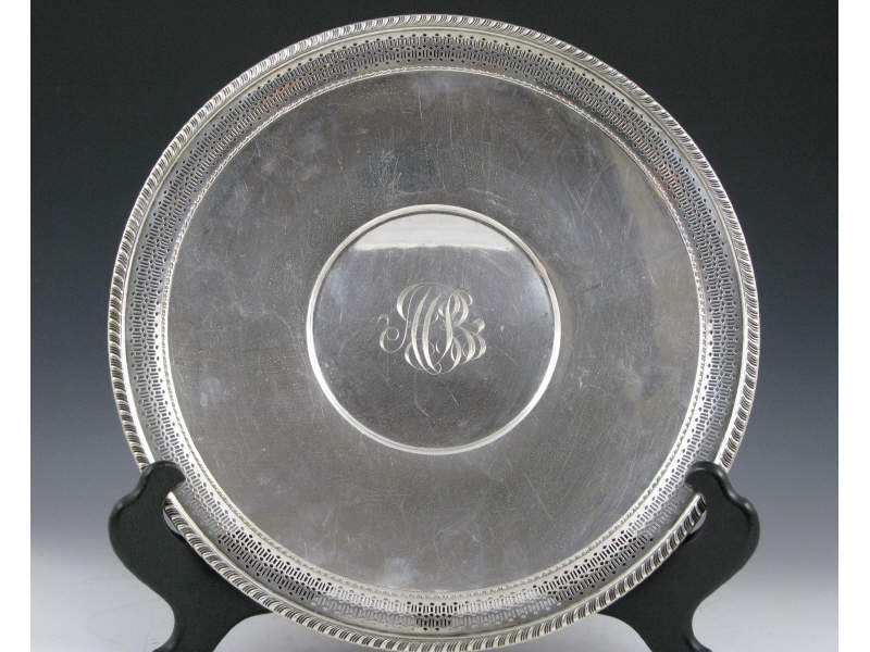 Appraisal: M Fred Hirsch Co Sterling Cake Plate circular form with