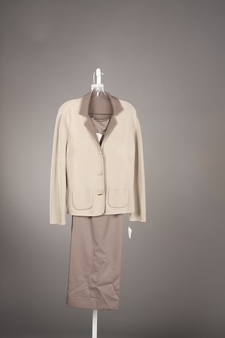 Appraisal: Loro Piana tan knit jacket with brown gabardine slacks Jacket