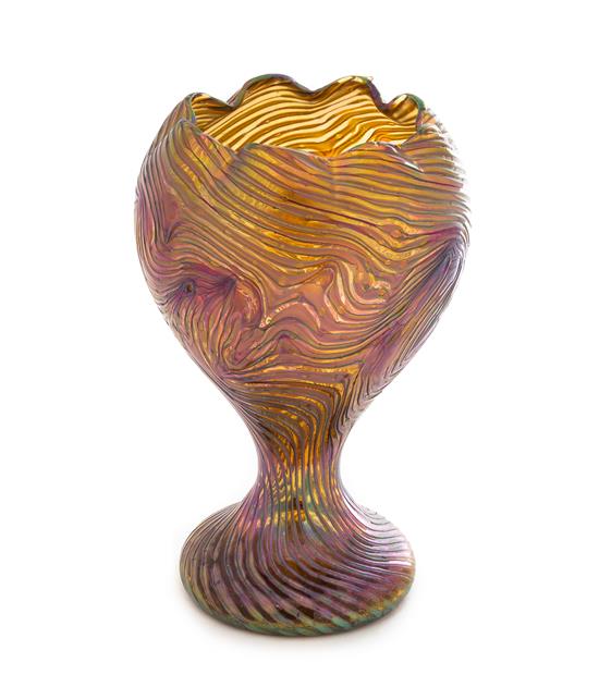 Appraisal: Sale Lot An Austrian Iridescent Glass Vase of baluster form