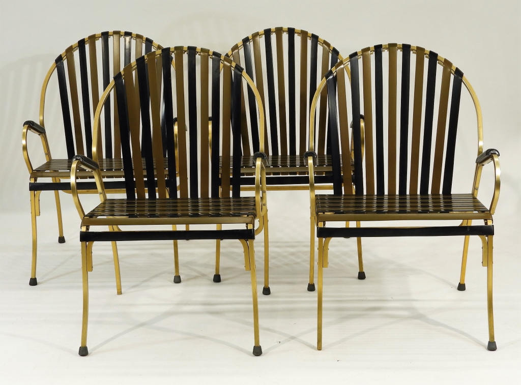 Appraisal: PC MCM DESIGNER GOLD AND BLACK SUNROOM CHAIRS United States