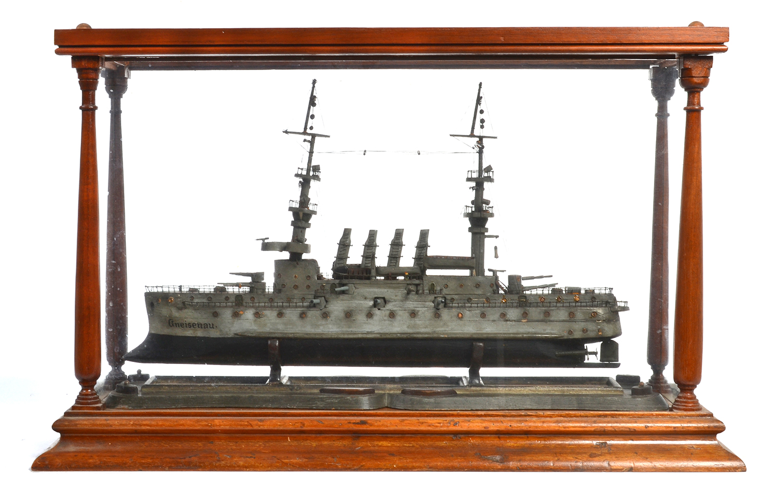 Appraisal: A DETAILED STATIC MODEL OF THE WARSHIP GNEISENAU HOUSED IN