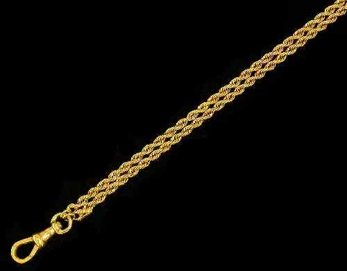 Appraisal: A ct gold mm rope twist link pattern muff chain