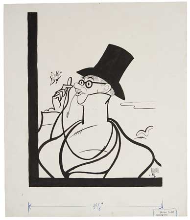 Appraisal: AL HIRSCHFELD Harold Ross Pen and ink on illustration board