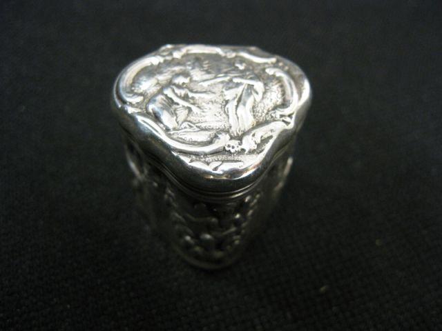 Appraisal: Early Hallmarked Silver Patch Box Jesus in the garden on