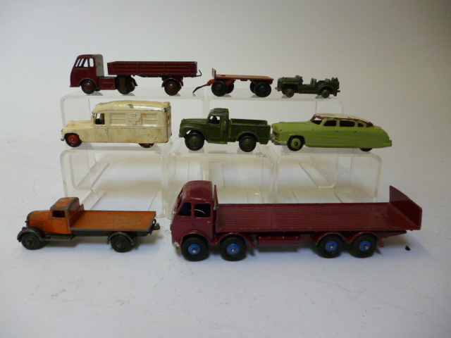 Appraisal: Foden flat wagon with tailboard repainted and seven other Dinky