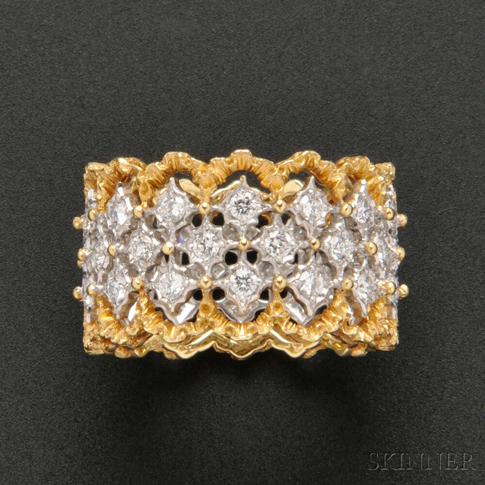 Appraisal: kt Gold and Diamond Band Buccellati the wide band set