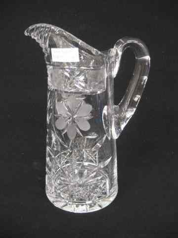 Appraisal: Cut Glass Pitcher floral '' tall excellent