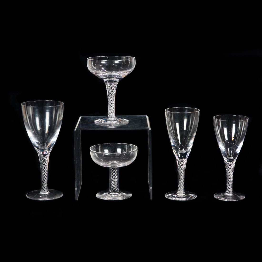 Appraisal: LOT OF STUART AIRTWIST GLASS SUITE OF STEMWARE IN THE