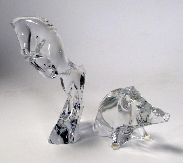 Appraisal: Two Baccarat Crystal animal figures including '' high horse and