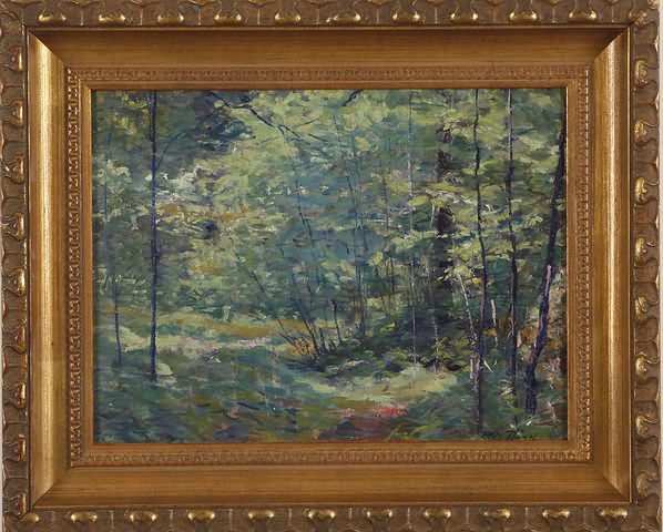 Appraisal: Wooded landscape oil on board x SLR P K M