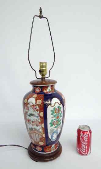 Appraisal: Asian porcelain vase lamp '' Ht