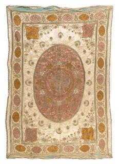 Appraisal: An Ottoman Silk and Metallic Thread Cover th century having