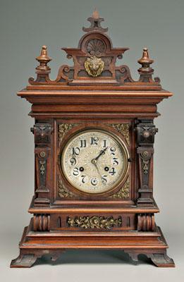 Appraisal: Renaissance Revival shelf clock walnut with brass mounts probably American