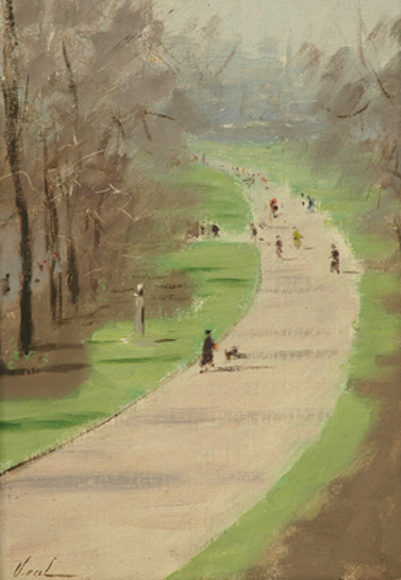 Appraisal: Hayward Veal - Trinity Gardens Embankment oil on canvas on