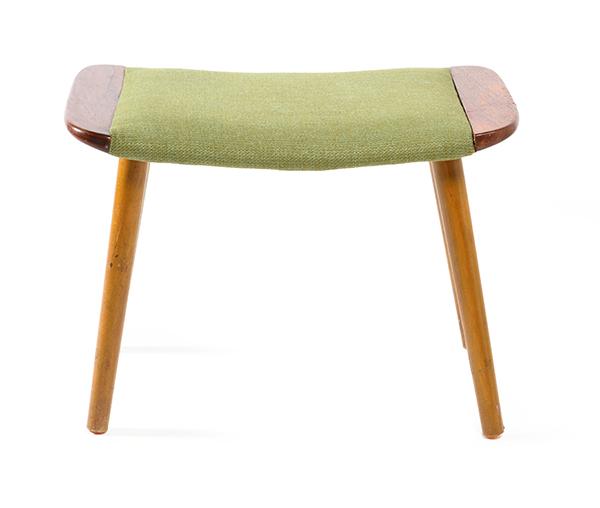 Appraisal: A MID CENTURY FOOTSTOOL c s Australia Green wool upholstery