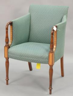 Appraisal: Southwood Sheraton style armchair with inlay Southwood Sheraton style armchair