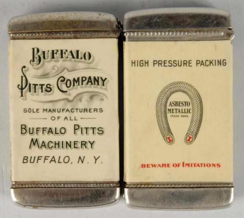 Appraisal: Lot of Advertising Match Safes Description Includes Buffalo Pitts Company