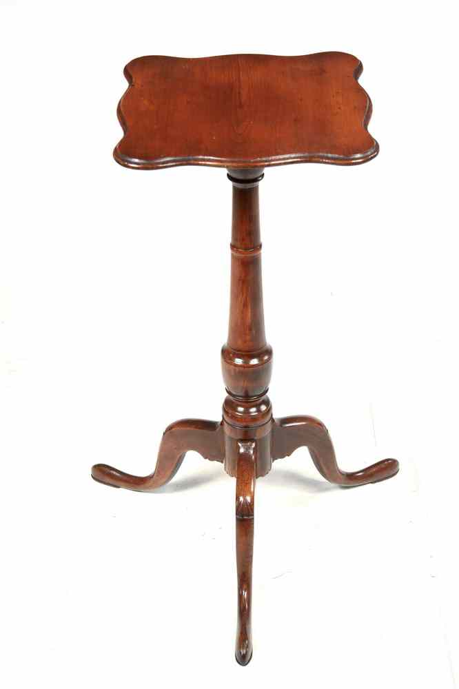 Appraisal: CANDLE STAND - Early cherry Queen Anne candle stand original