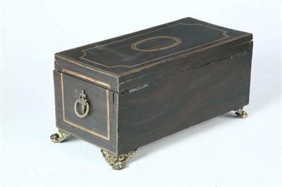 Appraisal: DECORATED BOX American st half- th century pine Dovetailed case